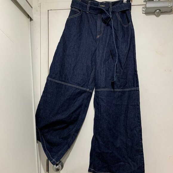 FABRIQUE WIDE LEG BLUE JEANS SIZE M - Picture 4 of 8